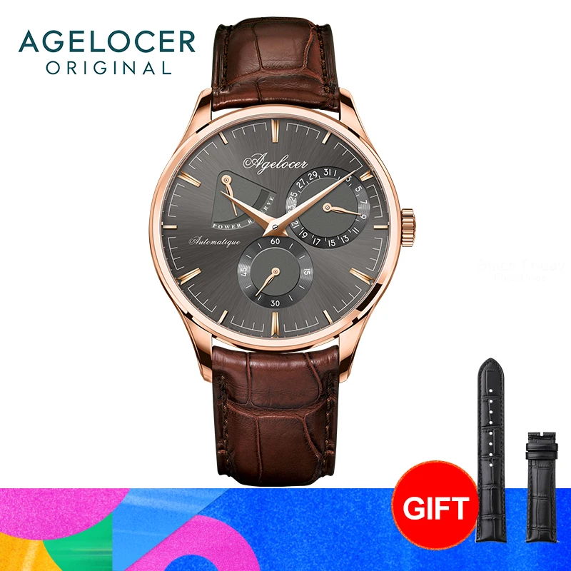 

AGELOCER Original Budapest Watch Kinetic Display Men Business Luxury Gold Watch Automatic Mechanical Watch Birthday Gift for Men