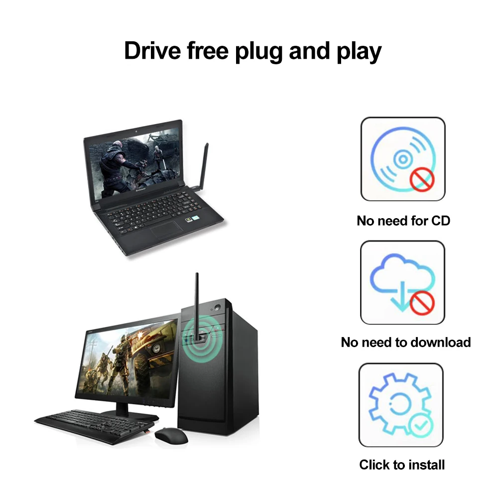 900Mbps USB WiFi 6 Bluetooth 5.4 Adapter 2in1 Dongle Dual Band 2.4G 5GHz Network Wireless Receiver DRIVER FREE For Windows 10/11