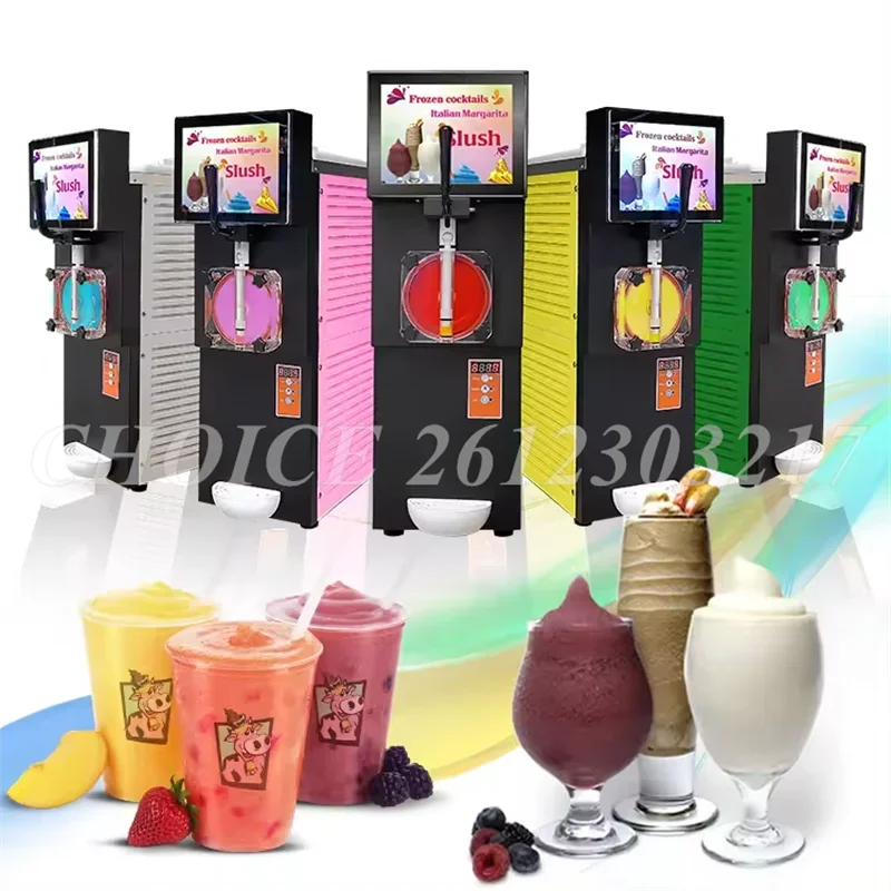 Automatic Commercial Slush Machine Single Slot Smoothie Making Snow Melting Machine with Advertising Screen Ice Cream Maker 6