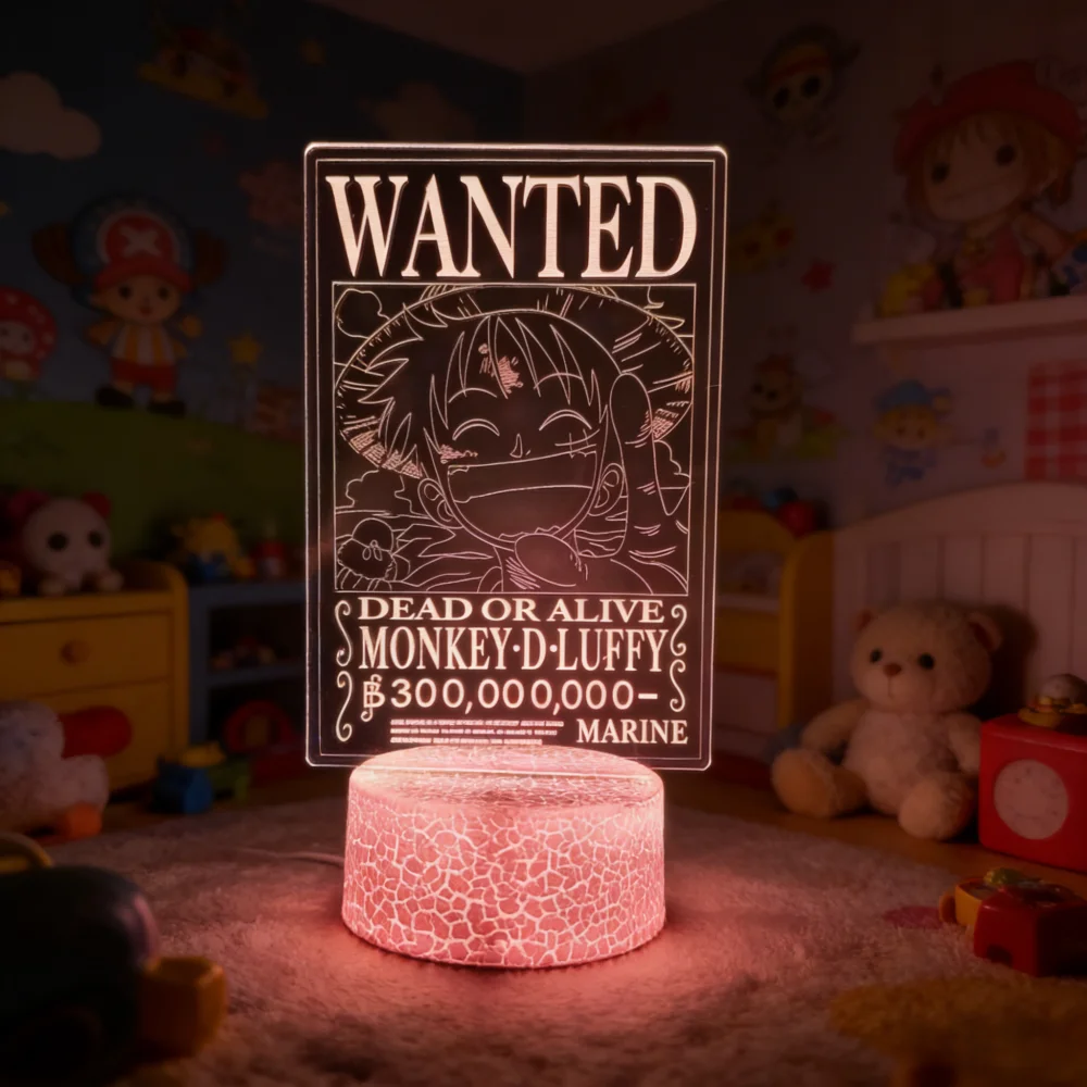 New LED Lamp Remote Control Touch Luffy Zoro USB Night Light Room Decoration Lamps 7/16Color Children's Birthday Decor Gifts