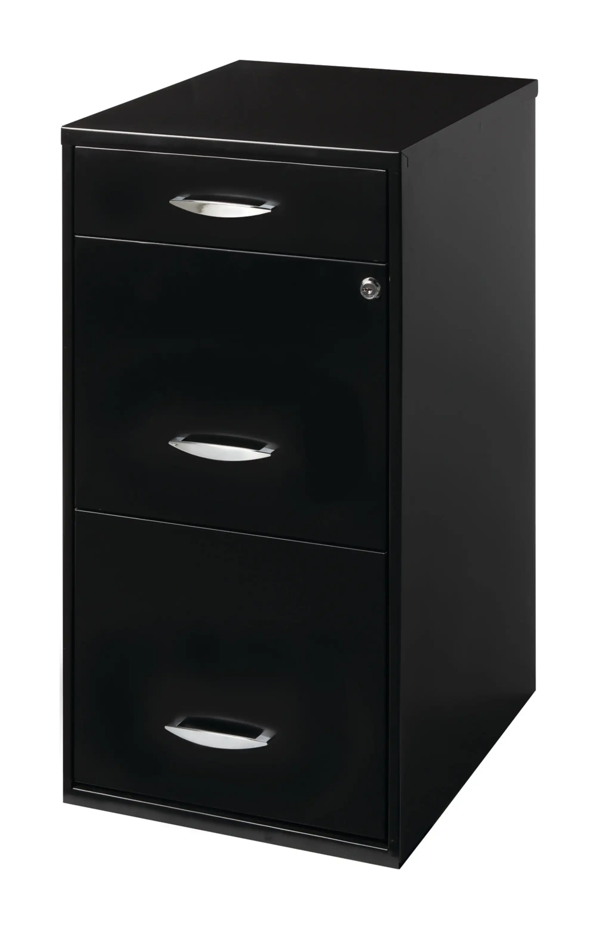 

3 Drawer Letter Width Vertical File Cabinet with Pencil Drawer, Black