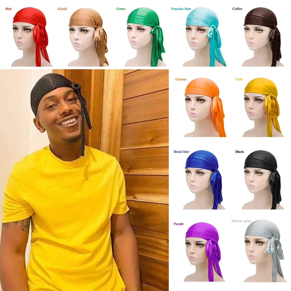 Durag in Satin LV Blue and Gold
