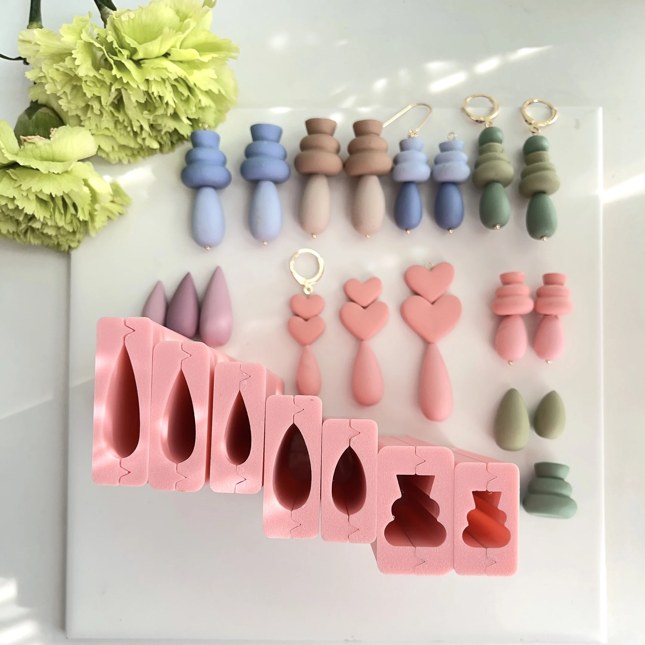 Polymer Clay Earring Cutting Mold DIY Creative Jewelry Pendant Decoration Making Tool Round Ball Clay Pottery Handmade Mold