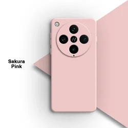 Elegant Liquid Silicone Square Phone Case - Fashionable Soft Back Cover in Classic Design for Oppo Find X8 (Sakura Pink)