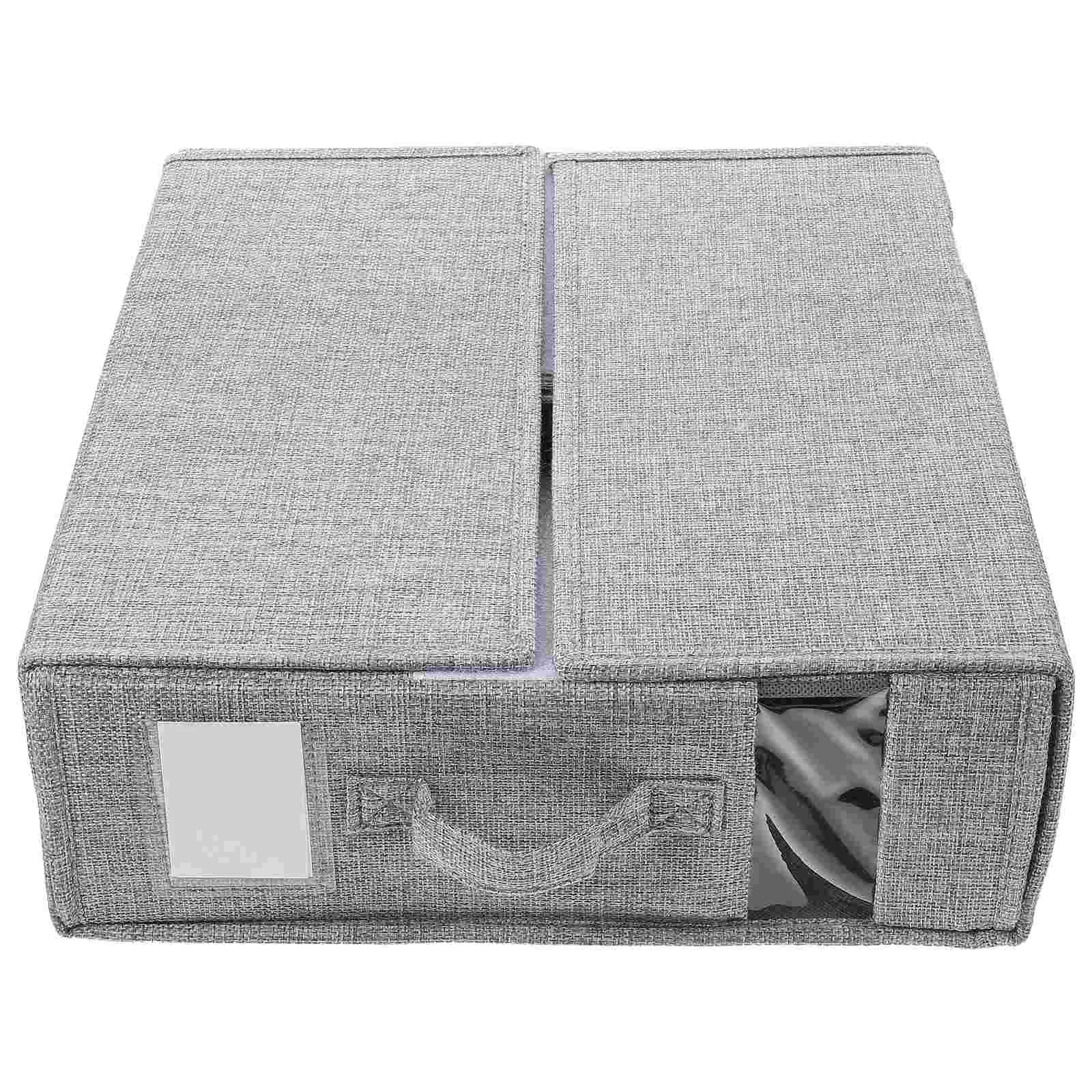 

under Bed Storage Bins Blanket Foldable Closet Bedding Wardrobe Imitation Linen Bedsheet Organizer