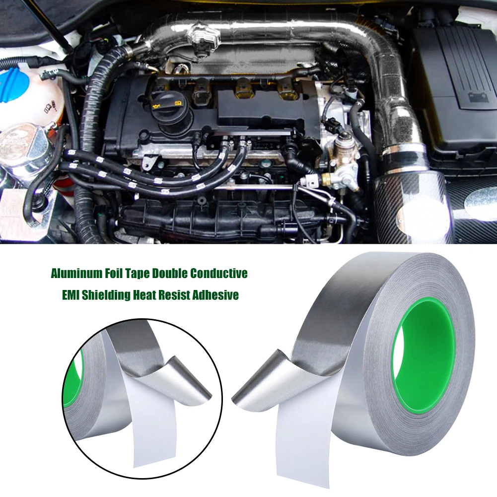 25m Tear-resistant Aluminum Foil Tape Mirror Surface Double Conductive Adhesive
