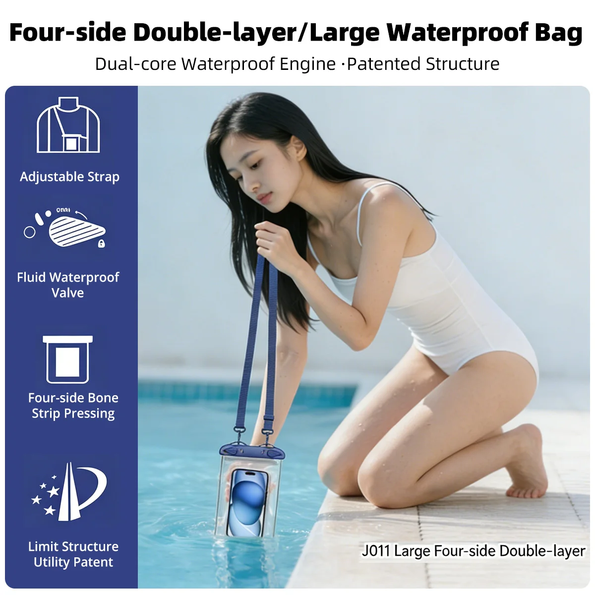 Waterproof Phone Pouch with Lanyard - Universal Swimming and Dry Bag