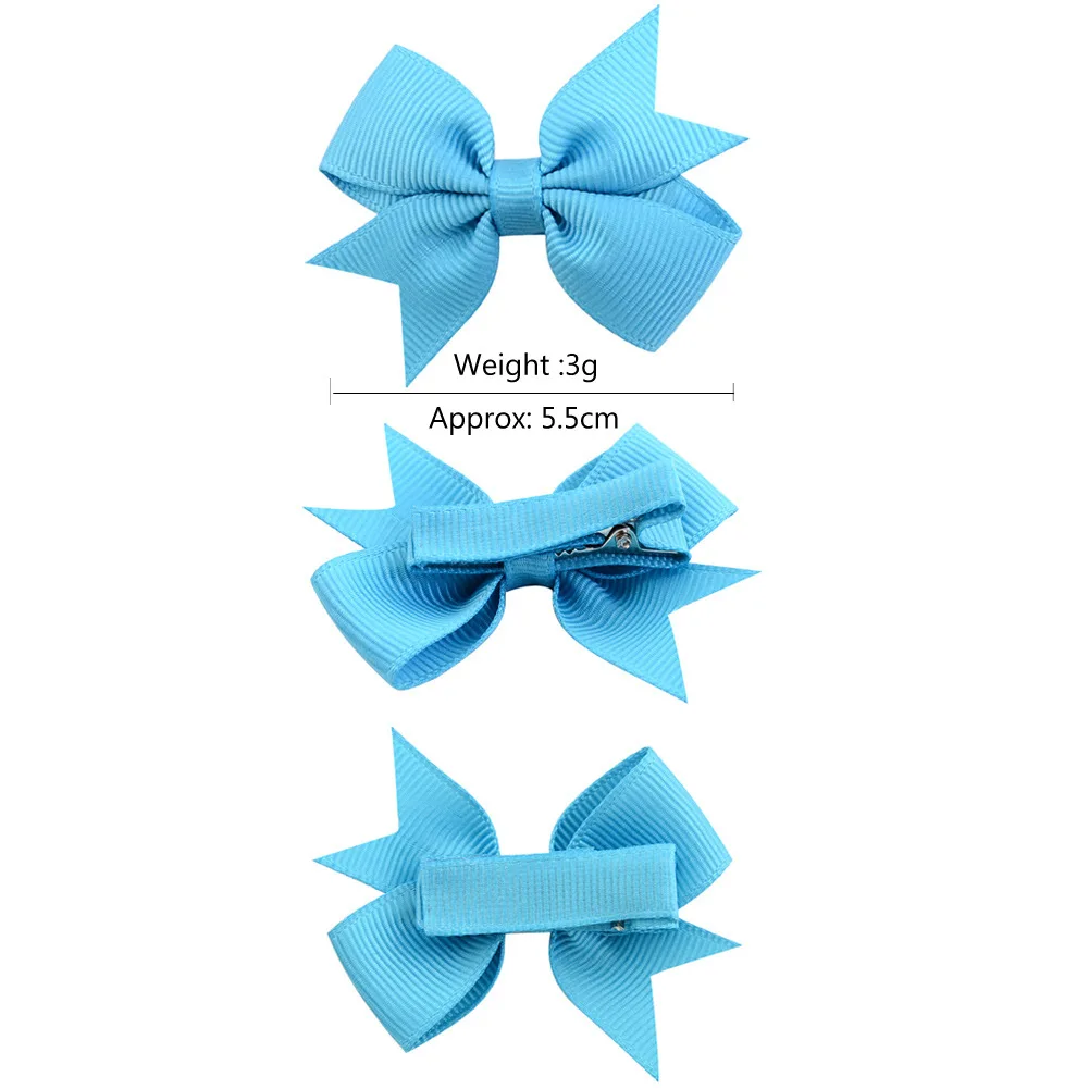 20/40pcs Solid Grosgrain Ribbon Bows Clips Hairpin Girl's Hair Bows Boutique Hair Clip Headware Kids Hair Accessories wholesale - Image 5
