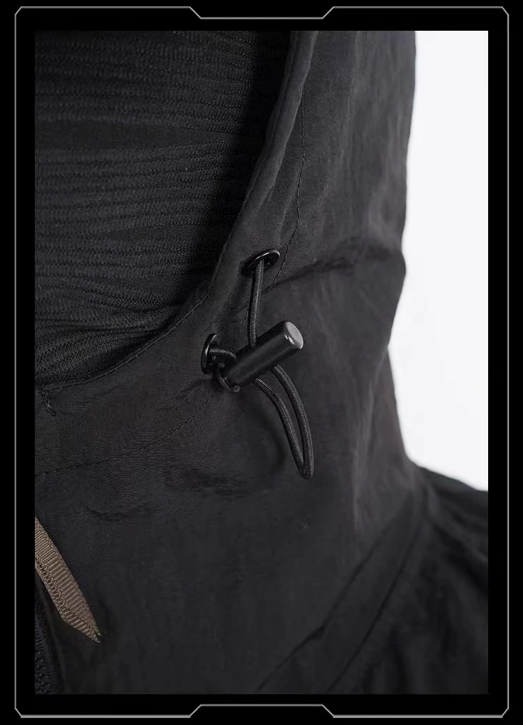 Whyworks 23ss Mod hood adjusable size mesh stitching chest pockets techwear accessories warcore