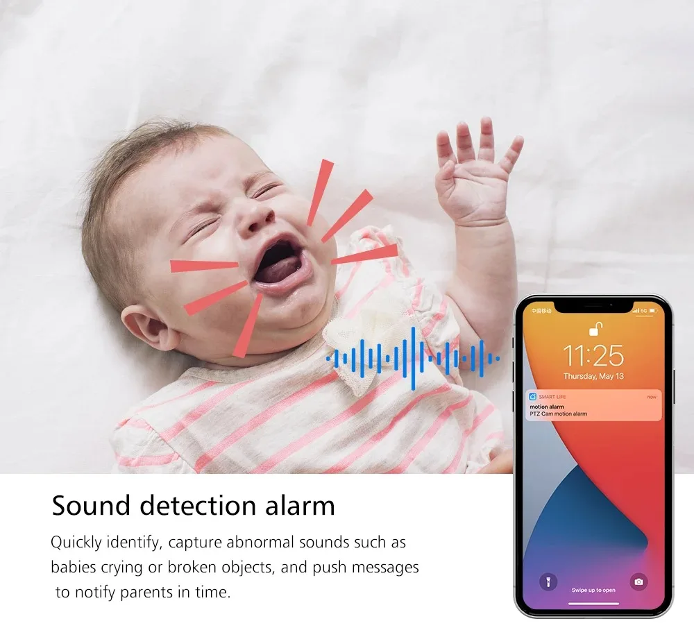 sound detection baby monitor alert on phone