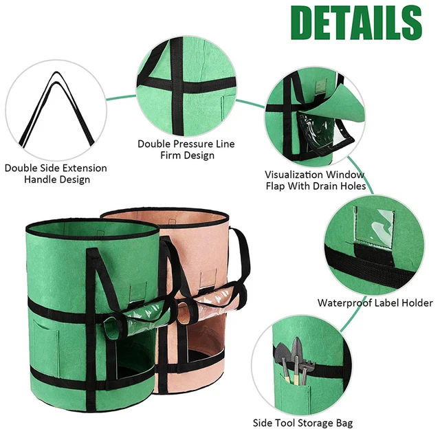 Megvastagodott, Nem Szőtt Burgonya Növekedési Gag Farm Zöldség Ültetési Táska Kiváló Minőségű Kerti Szerszámok Park Accesorries Virágcserepek - Image 3