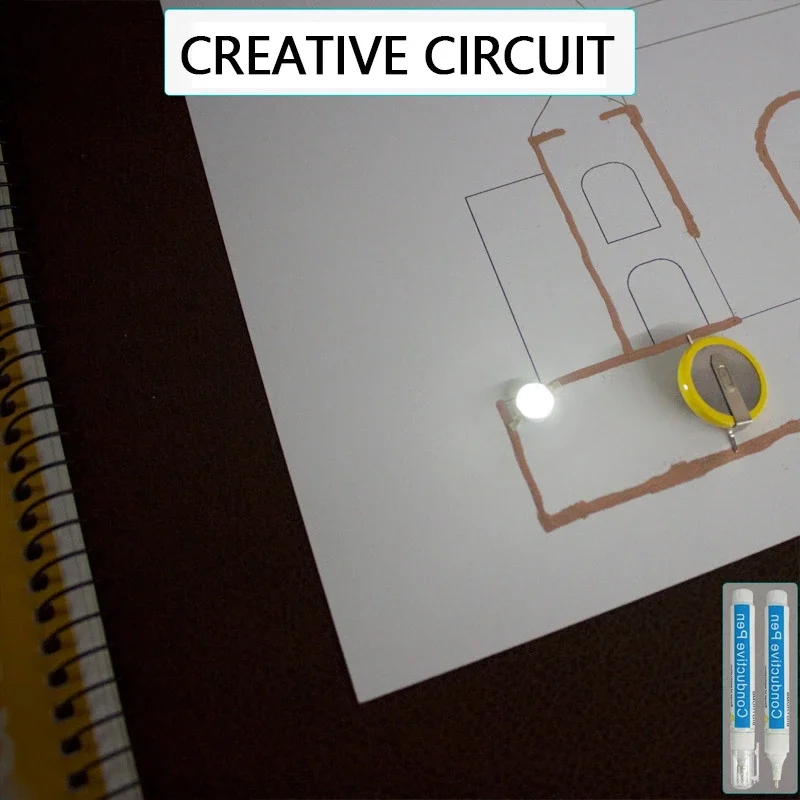 Circuit Repair Conductive Paint Pen Children Education Physics Teaching Circuit Design Strong Adhesion Paint Silver Paste Pen