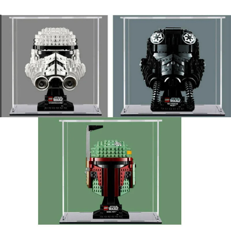 POXL Vitrine pour Lego Casque Star Wars Boba Fett 75277 Présentation Vitrine Display Case Lego Modèle Non Incluse 