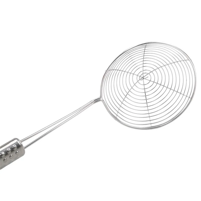 Stainless Steel Skimmer Mesh Strainer Colander Pot Fried Filter Mesh Deep Fryer Oil Frying Scoop Sieve Kitchen Cooking Tool