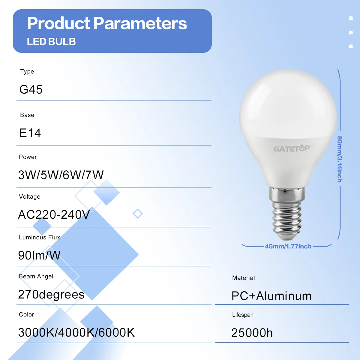 1-10PCS E14 Led 전구 에너지 절약 220V 230V E14 3W-7W 전구 램프 실내 장식 침실 및 거실 조명