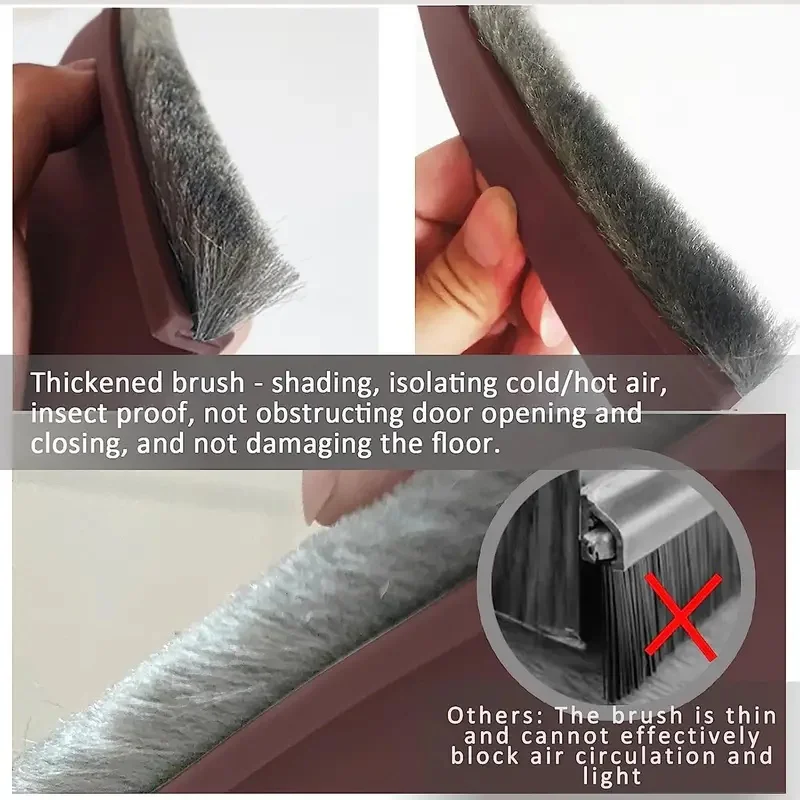 Door Seal Strip 1pc Door Stoppers Sweeps Sealing Strips For Exterior Interior Doors Upgraded Brush Sealing Strips