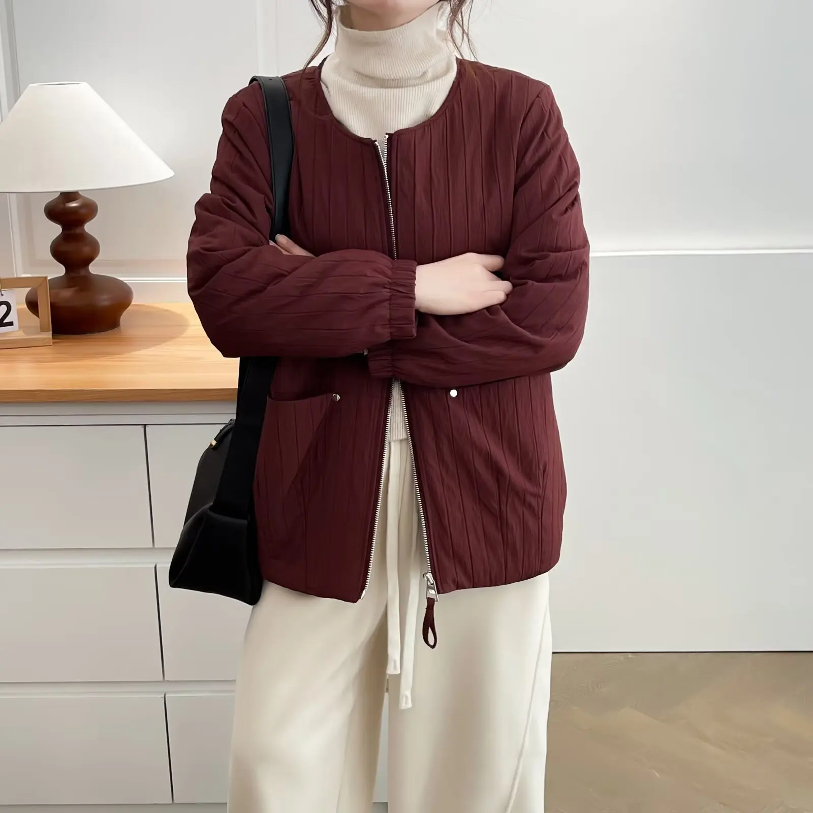 XXXXL Fashion Plus Size Women's Parkas Autumn And Winter New Casual Collarless Slightly Fold Padded Jacket Warm Coat 550