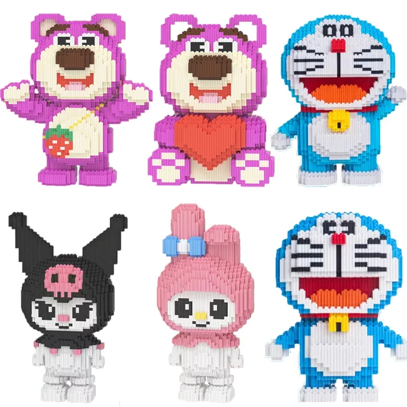 

Sanrio Hello Kitty Big Building Block Anime Figure Kuromi Stereo Assembled Toys Model Decorative Children Puzzle Christmas Gifts