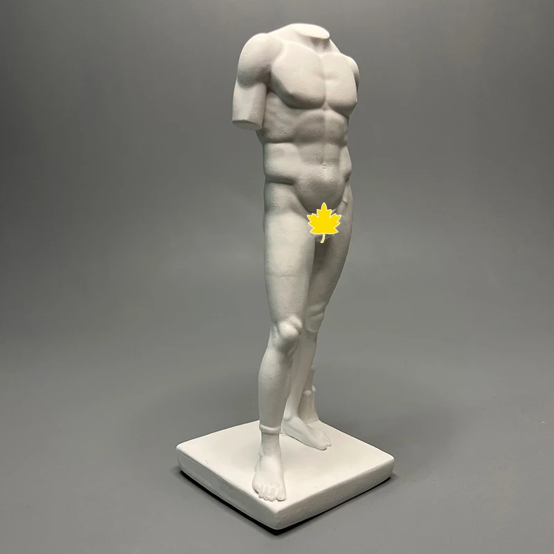 

Simple and modern pure color plaster statue of young people