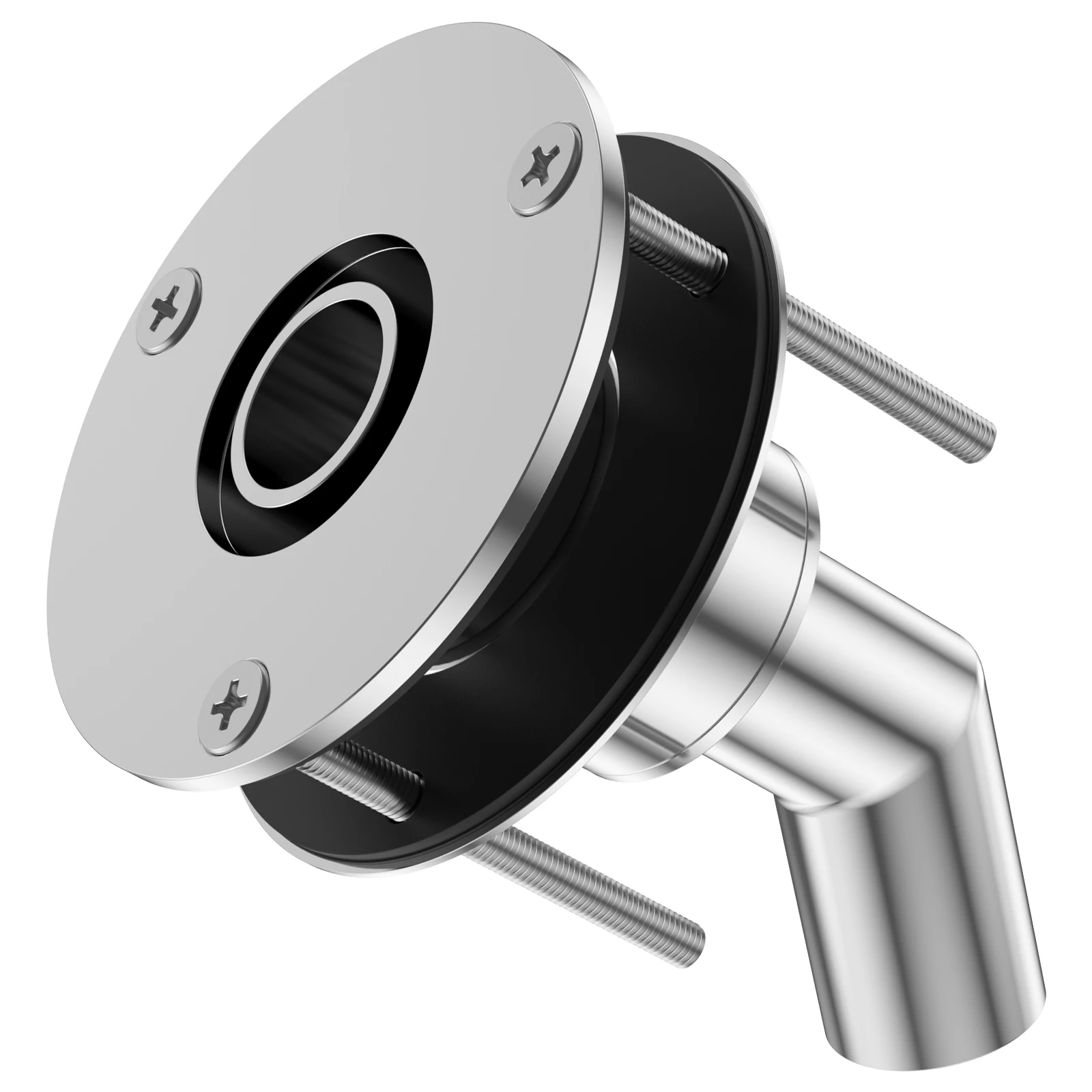 lasuroa Passante Scafo Pelle di Scarico con 24 mm Tubo, 3 Rondelle 3 Viti Raccordi di Scarico Passanti Scafo in Acciaio Inossidabile 316 Accessori di Scarico Riscaldatore Diesel per Barca