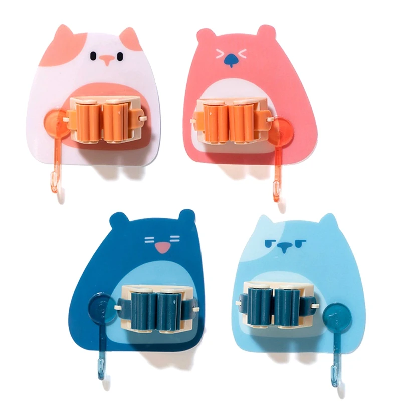 

Симпатичный Медвежонок держатель для швабры крючок включен, высокая грузоподъемность, водонепроницаемый, разноцветный