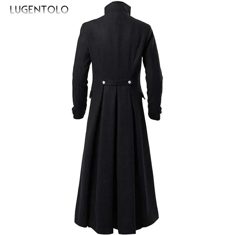 Men Gothic Trench Medieval Steampunk Retro Coat Double-breasted Trim Solid Lapel Coats Vintage Long Jackets,trench coat,steampunk jacket