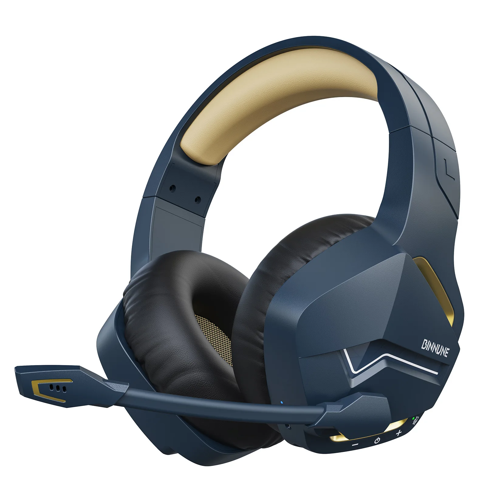 Binnune Gaming Headset With Mic Dual Wireless For Pc Ps4 Ps5 Bluetooth For Laptop Computer Headset Gaming Headphones