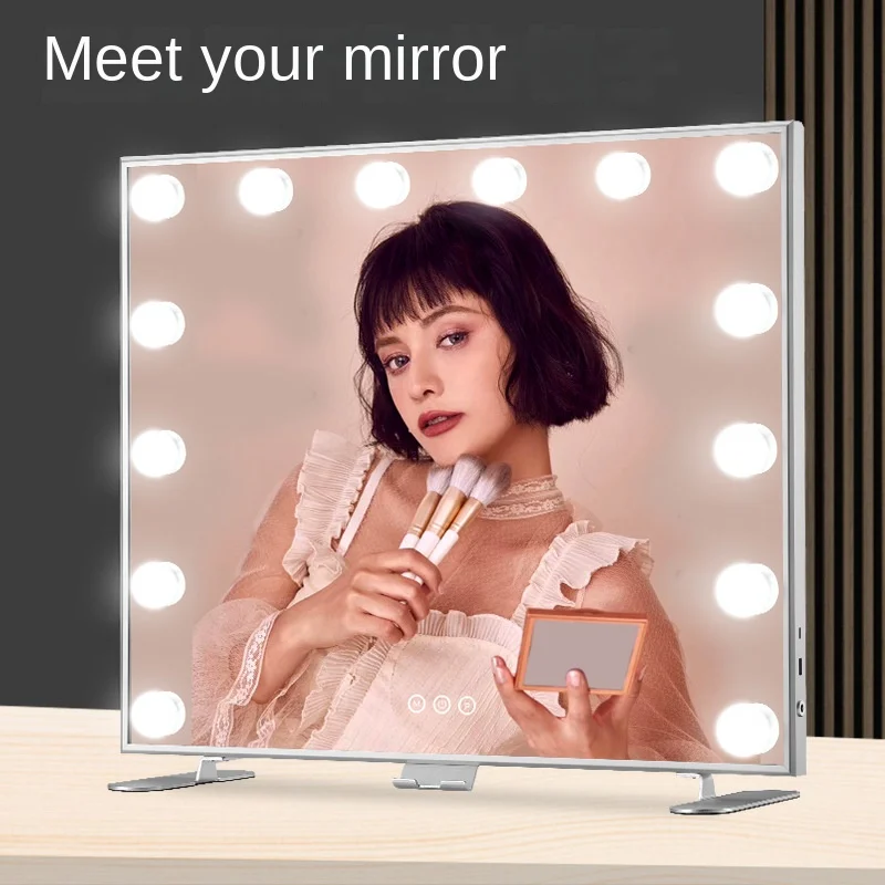 

Hollywood LED desktop makeup mirror, desktop mirror, makeup mirror, fill in light, desktop desktop, high-definition LED bathroom