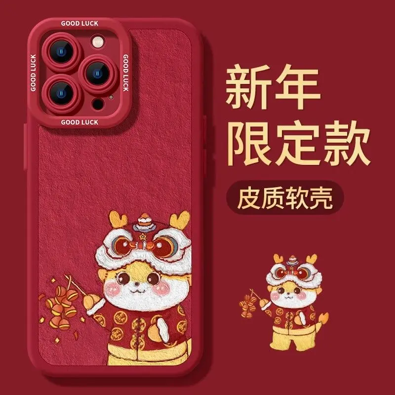 

Роскошный кожаный телефон для детей в год рождения, телефон для Apple Iphone15promax 15 14 13 12 Pro, телефон с искусственным драконом