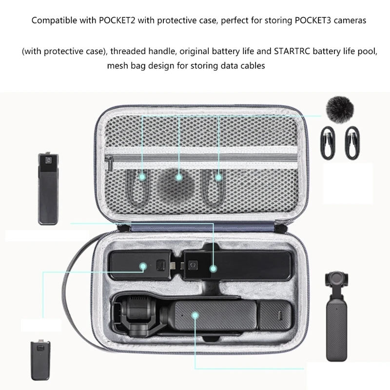 보관 솔루션 운반 케이스 PU 정리 가방 포켓 3 카메라 F19E용 보관 가방