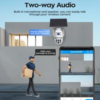 Jooan 6MP WiFi caméra de Surveillance extérieure double objectif sans fil solaire caméra IP PIR détection de mouvement batterie de sécurité moniteur de vidéosurveillance 4