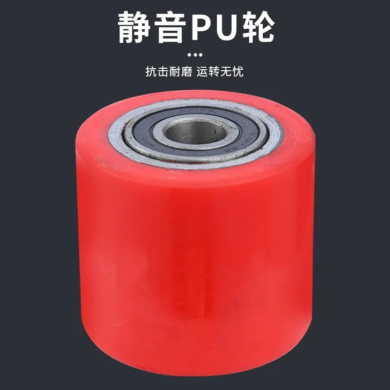 Hydraulic Pallet Truck Wheels Hand Pallet Truck Wheel 80x60mm PU with Bearings 6204 Transpalette