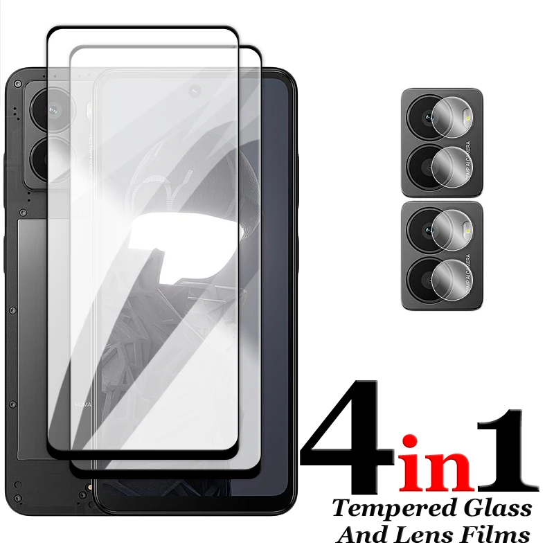 6-in-1 5G Tempered Glass Screen Protector and Lens Film with 2.5D Full Cover Glue