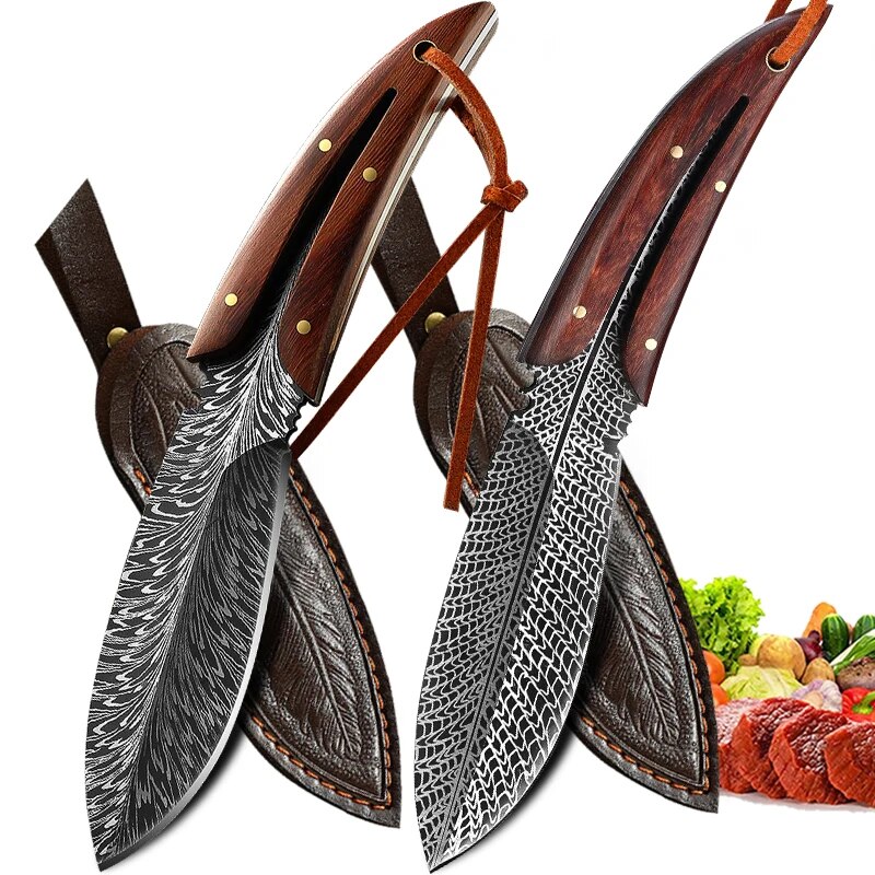  4CR13 Multi-Purpose Kitchen Knife for Fruit, BBQ, Cooking,Stainless Steel Meat Cleaver Boning KnifeFruit Knife Chef Knife 