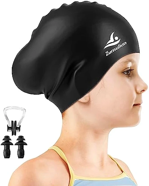 2 Piezas Gorro Piscina Niña, Gorro Natacion Niña, 3D La Nariz