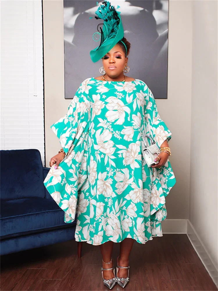 Wmstar Plus Size Party Dresses for Women Clothes Printed Loose Elegant Maxi Dress Africa Birthday Outfits Wholesale Dropshipping