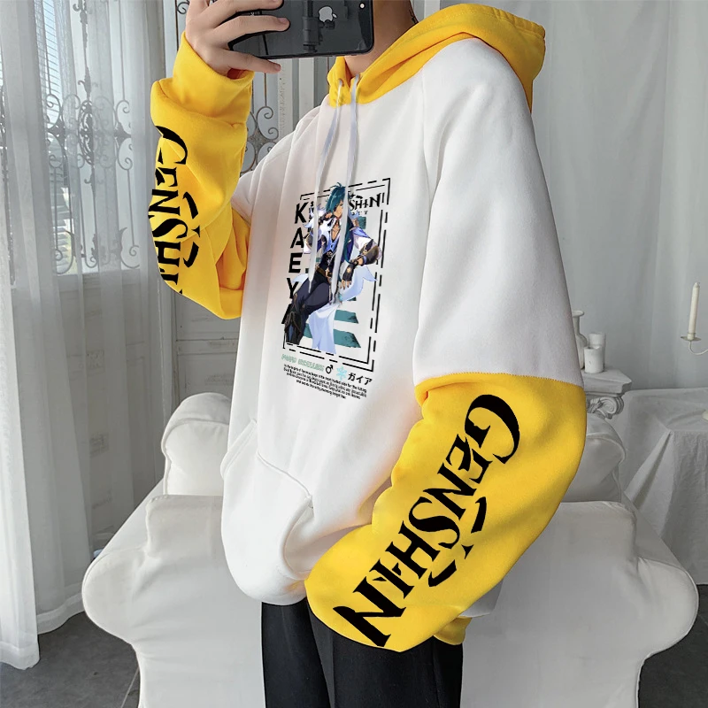 Harajuku Anime Game Genshin Impact Kaeya Alberch Hoodies Men Women Oversized Manga Print Long Sleeve Korean Fashion Sweatshirts 3