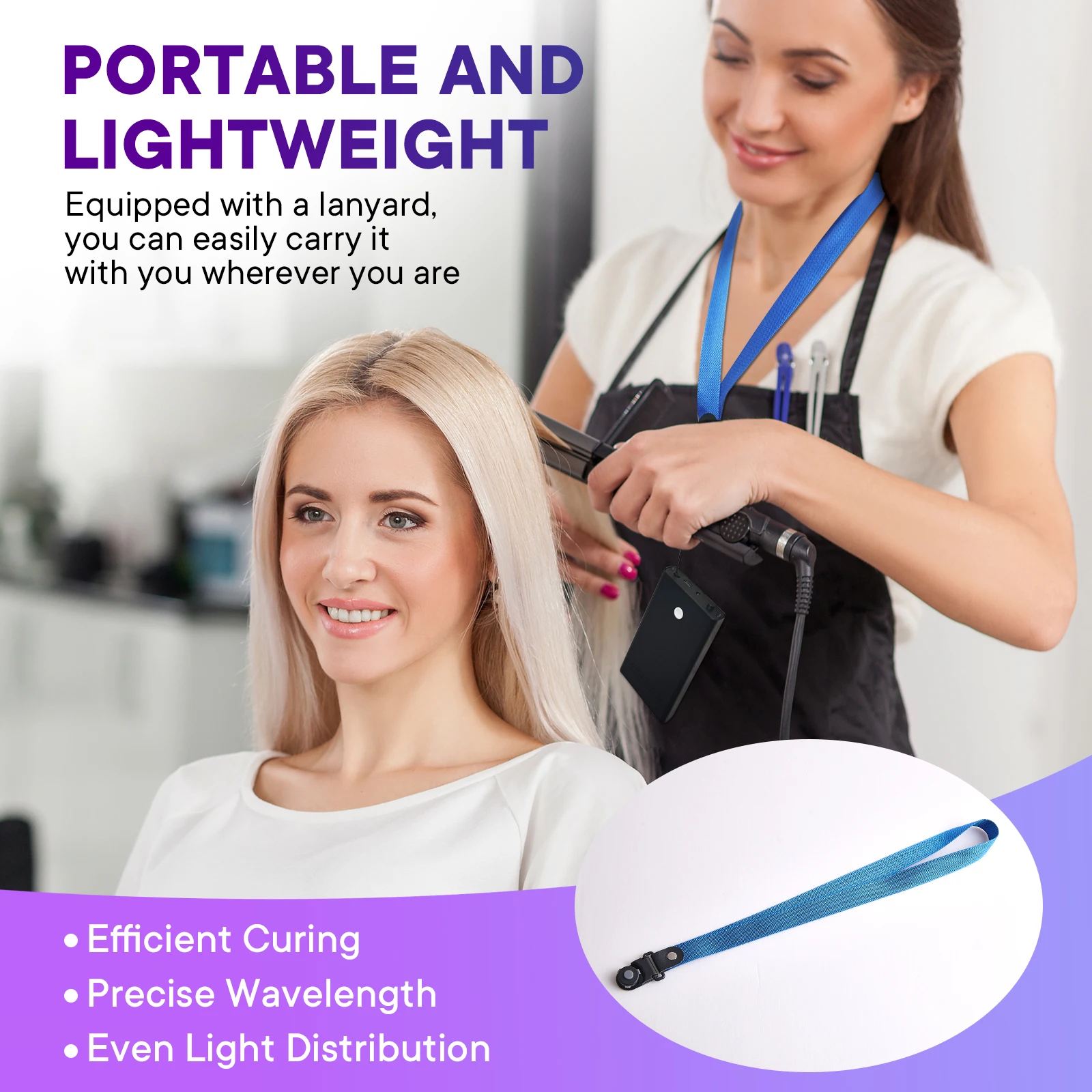Handheld V Light Hair Extension Tool Glue Quick Drying Beauty Salon Fast Grafting Hair Invisible without trace UV curing Light