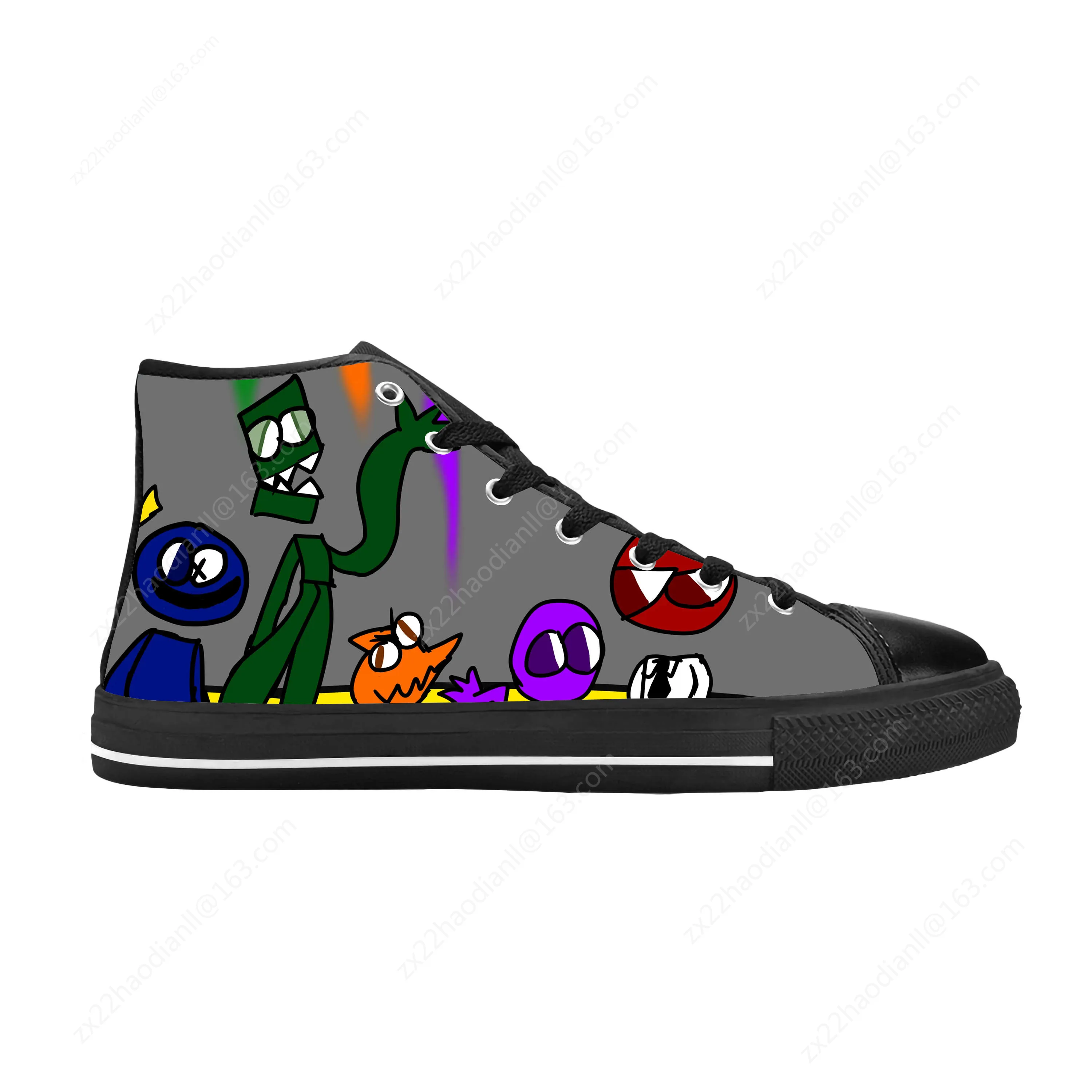 Hot Friend Anime Cartoon Game Manga Comic Rainbow Casual Cloth Shoes High Top Comfortable Breathable 3D Print Men Women Sneakers