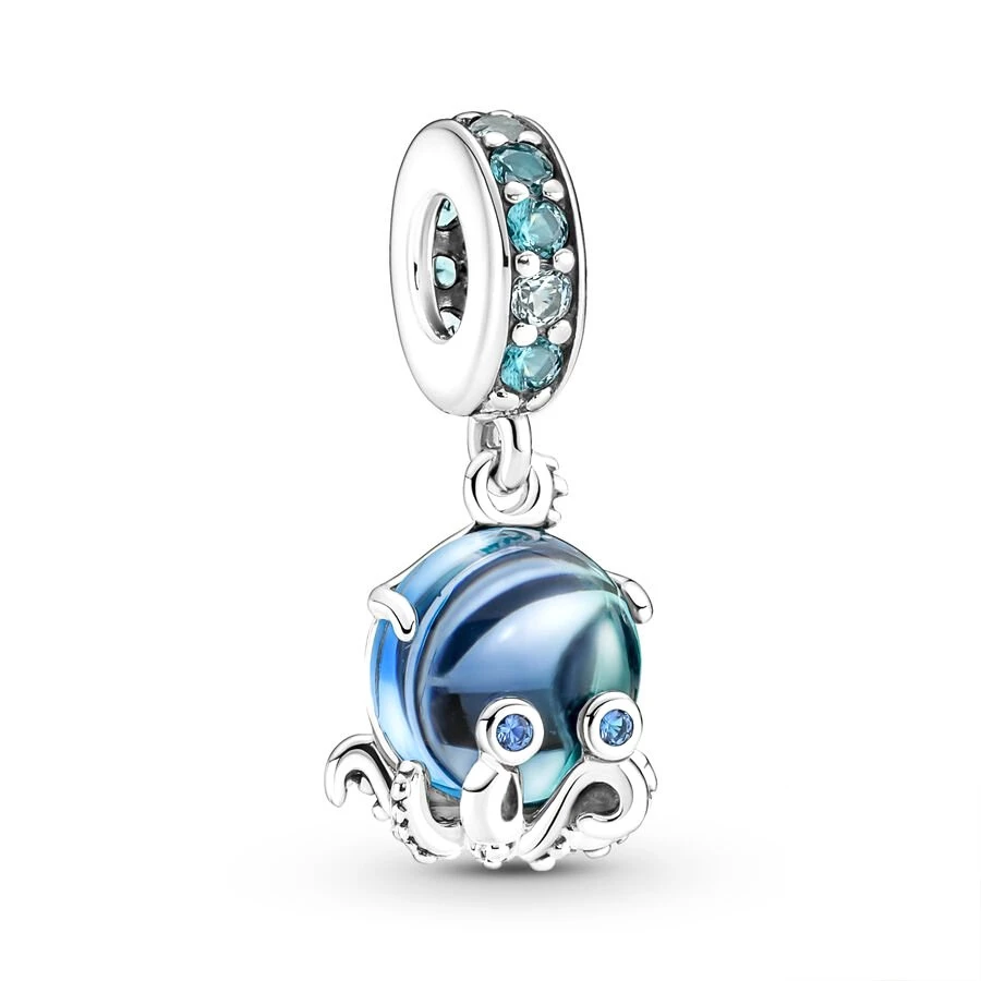 Charm Jewelry Beads Charms Animal Charm Jewelry Silver Charm Bead Charm Bead Beads Jewelry Sterling Silver Beads Charm Silver Charm Bracelet Blue Marine Organism Series Turtle Dolphin Octopus Clip Bead DIY Charm DIY Jewelry Fit Original 925 Sterling Silver Pan Bracelet