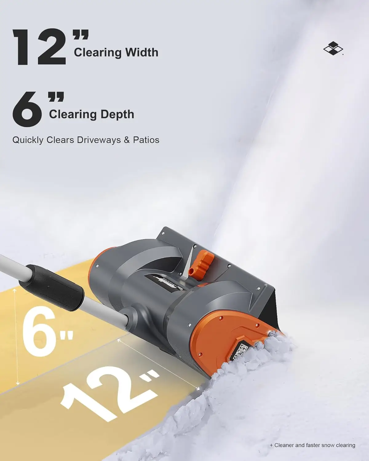 Cordless Snow Shovel, 12-Inch Brushless Snow Blower Compatible with DeWalt 20V MAX Battery, Includes 4.0Ah Battery & Charger Kit