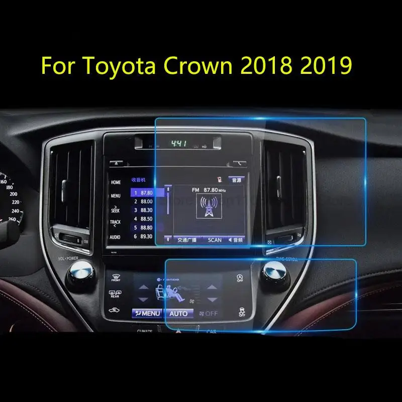

Защитная пленка для экрана из закаленного стекла для Toyota Crown 2018 2019, Автомобильный дисплей для управления навигацией, аксессуары для защиты от царапин