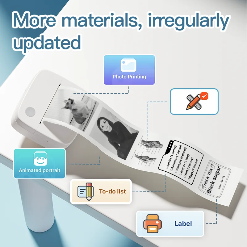 X6 Mini Printer Sticker Paper Error Printing Machine HD Photo Printer Label Maker for Journal Notes Memo Kids Toys Birthday Gift