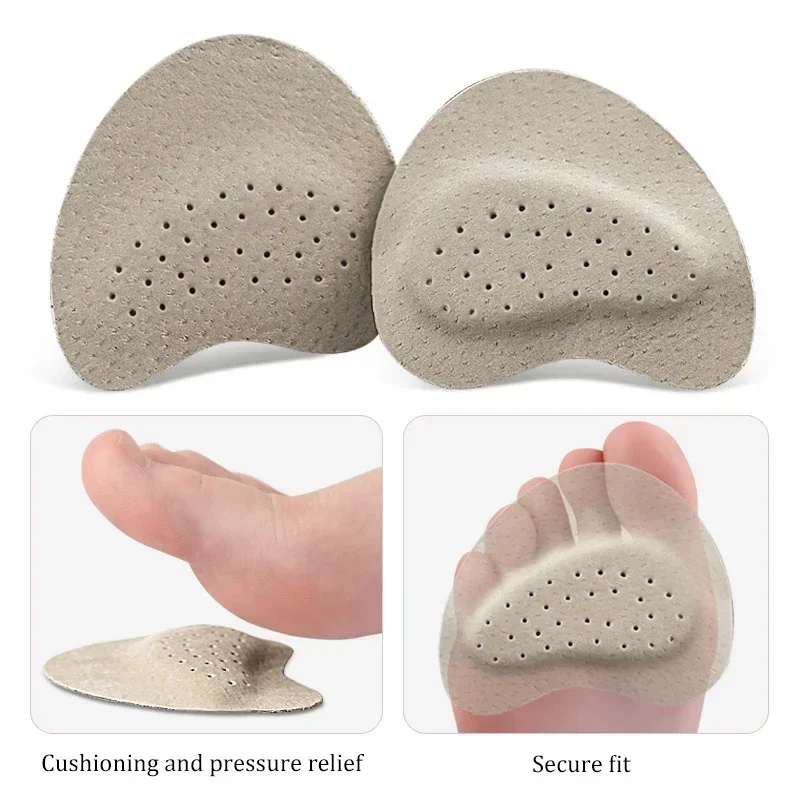 Leather Forefoot Pads for Women High Heels Anti-slip Foot Care Shoe Pads Stickers Pain Relief Insert Insoles Toe Cushions 2pcs