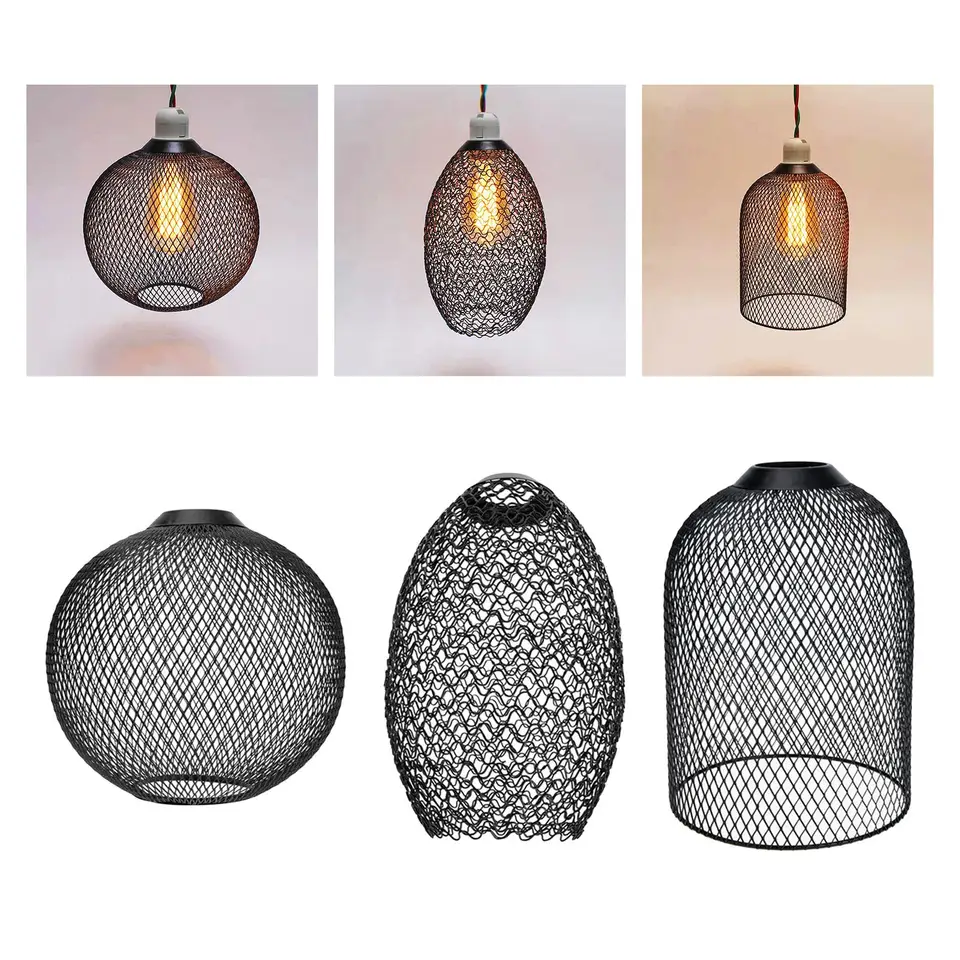 Iron Wire Lampshade, Hanging Light Fixture Lamp Holder Hollow Out Wire Fixture Chandelier Cover For Kitchen Island Teahouse Cafe Bar Decor 248451410