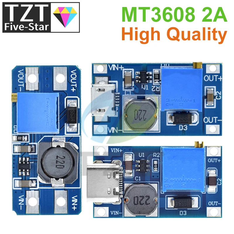 Tzt 1/5Pcs Mt3608 Dc-Dc Modulo Di Alimentazione Booster Convertitore Step-Up Boost Scheda Step-Up Uscita Massima 28V 2A