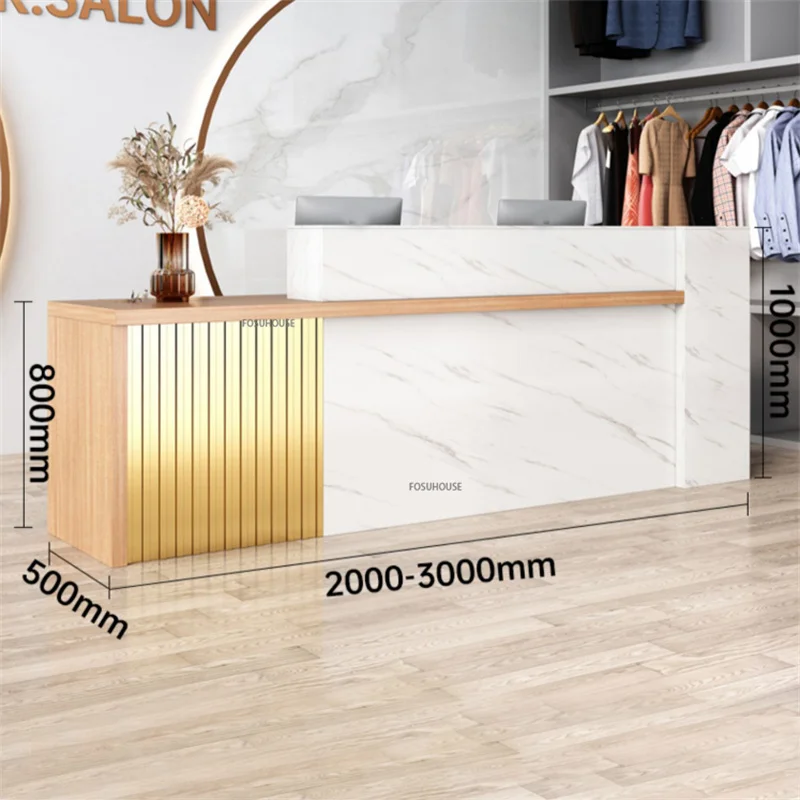 Modern Reception Desk Company Front Desk Contemporary Furniture Simple Commercial Beauty Salon Clothing Store Cashier Table