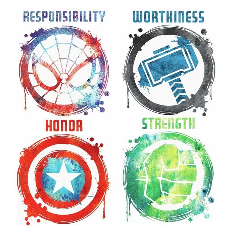 Wall Stickers MINISO Cartoon Avengers DIY Marvel Superhero Movie Poster Kids Room Living Room Bedroom Wall Decoration