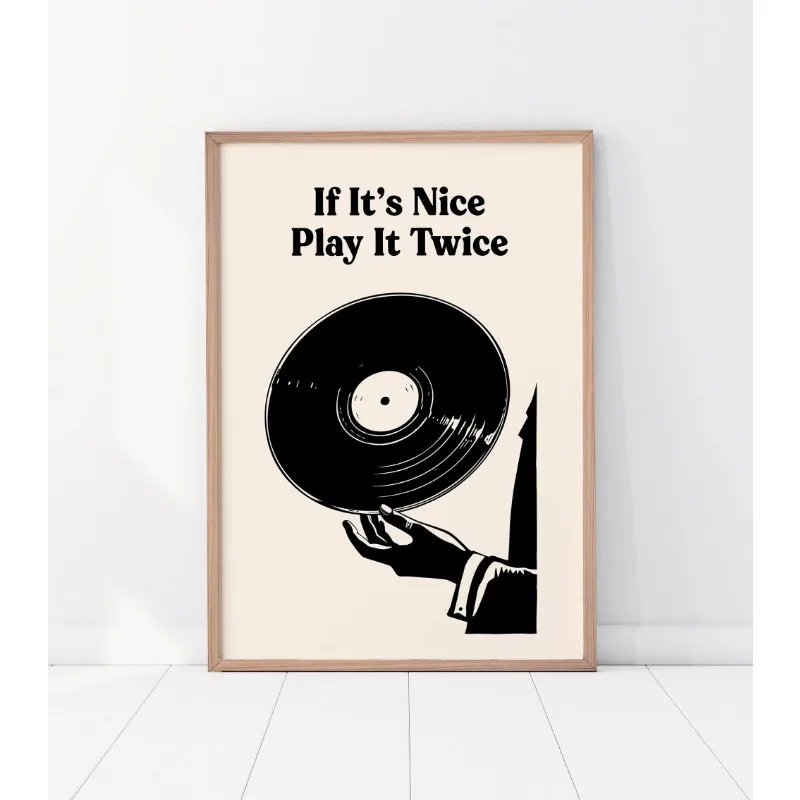 Vintage Vinyl Record Canvas Art - Minimalist Turntable Wall Decor