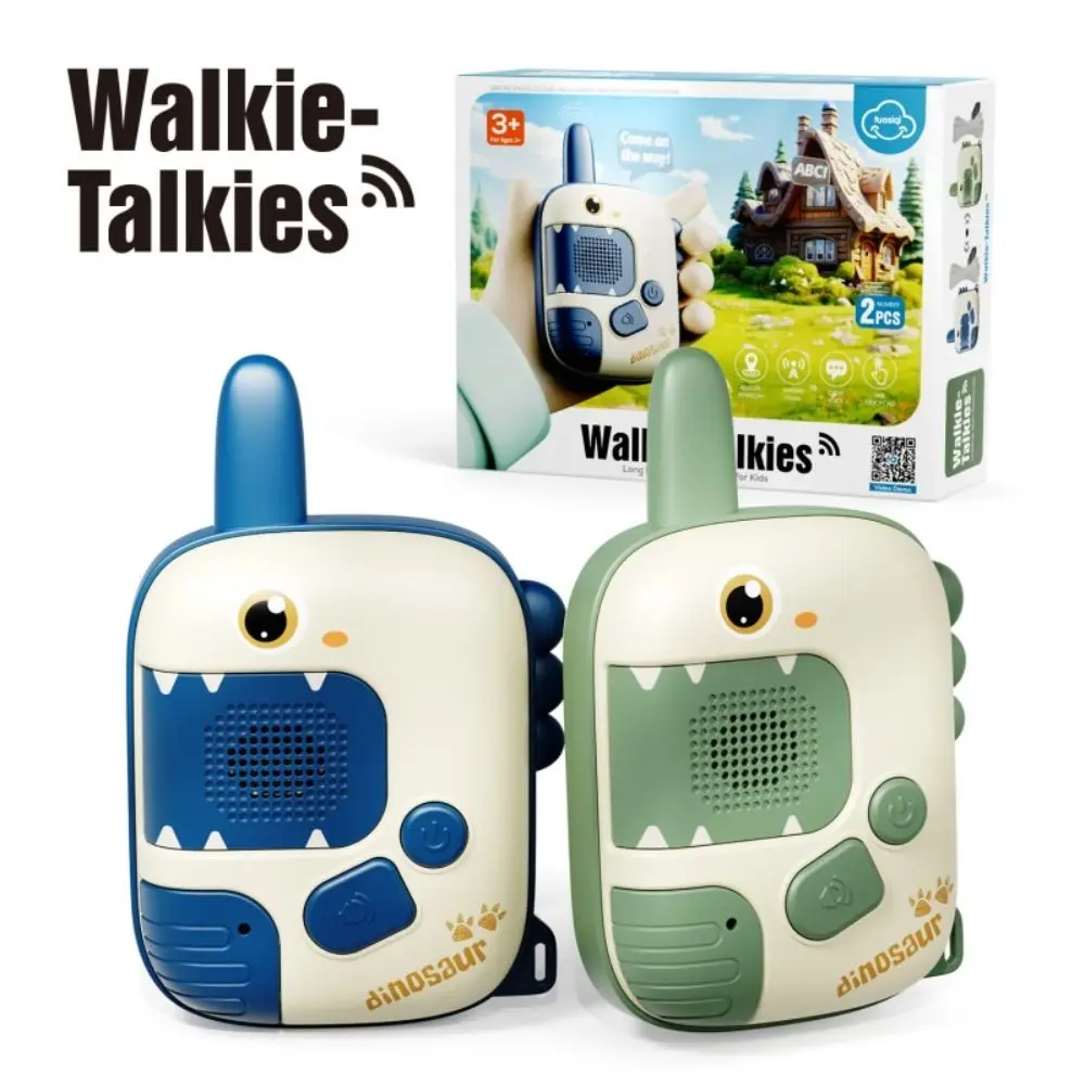 1 Pair Lovely Dinosaur Walkie Talkies Wearable Lanyard One Click Call Wireless Communication Long Range